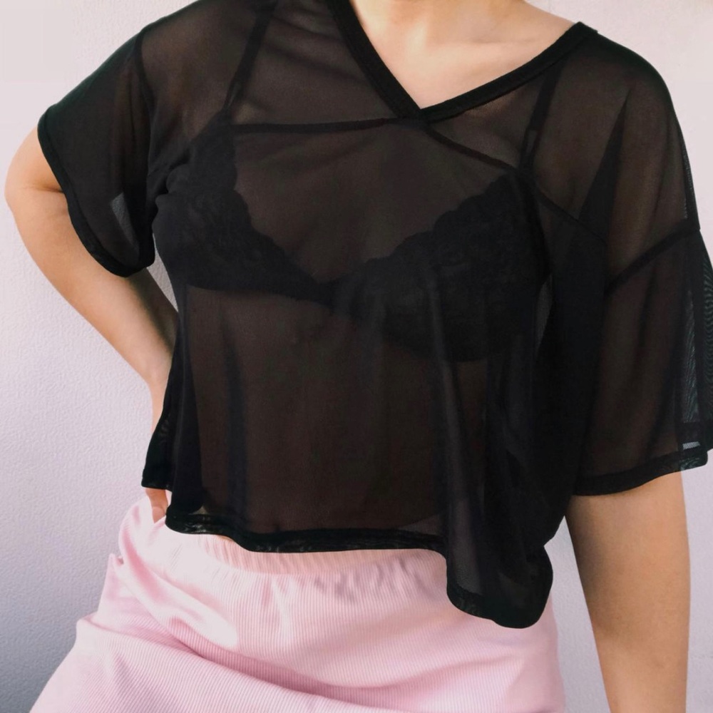 Mesh jersey top